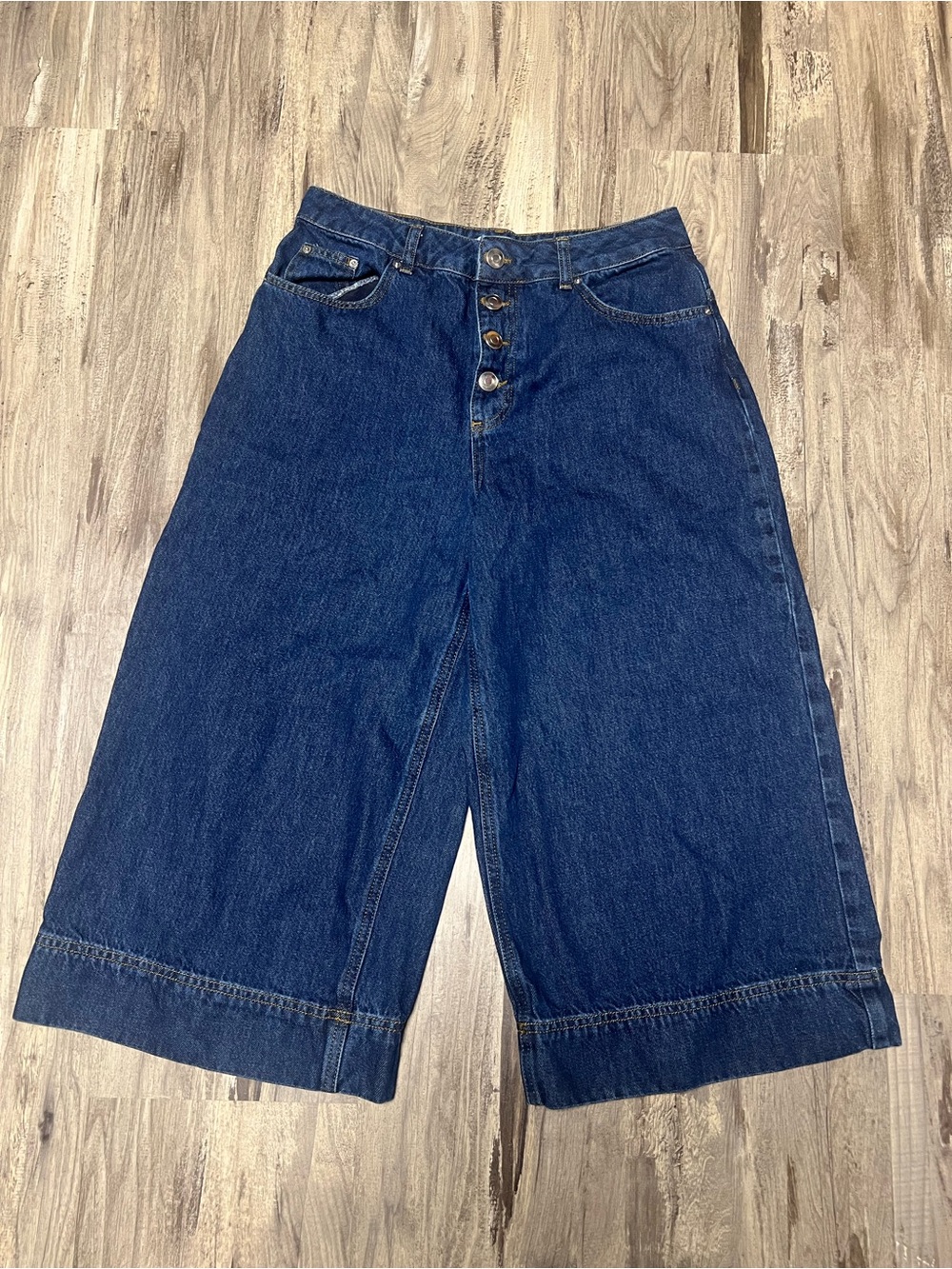ALIGNE Miles Cropped Wide Leg Denim Culottes Jeans W30